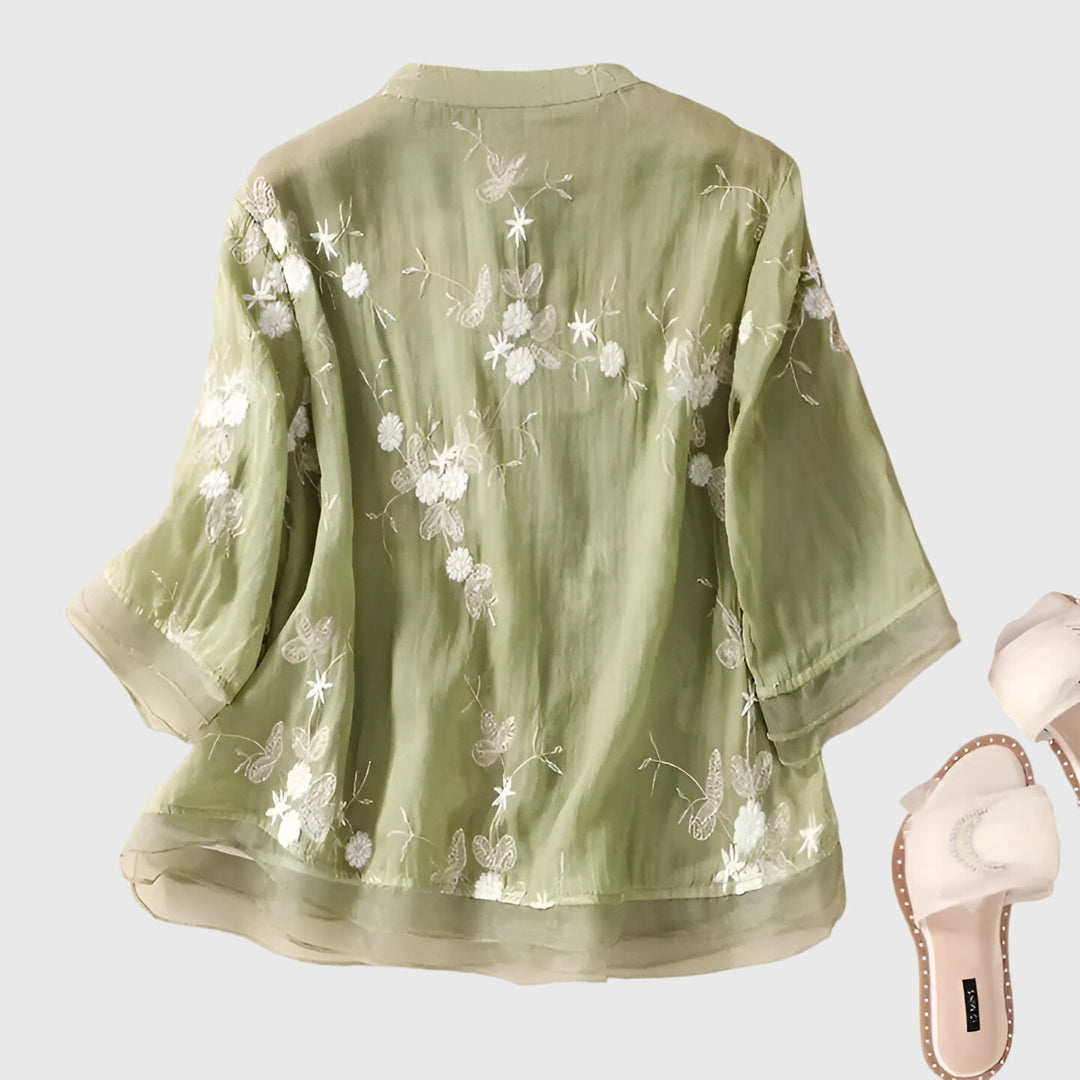 Nellie™ | Élégant haut avec fleurs brodées