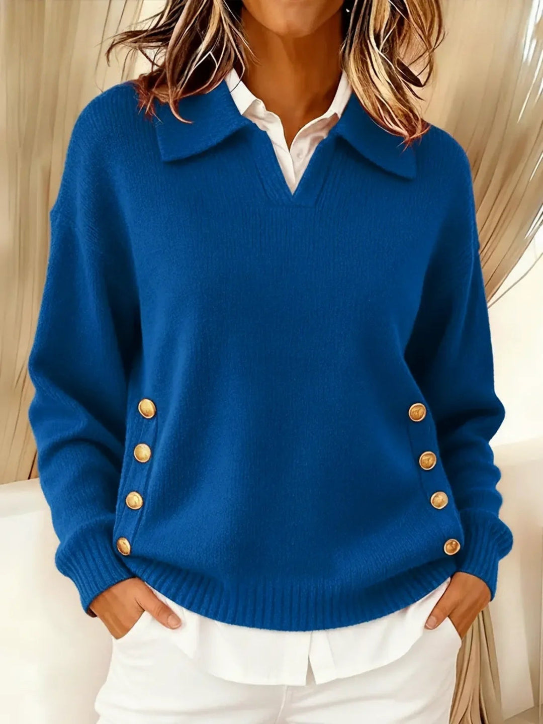 Vicenta | Maglione a polo con bottoni