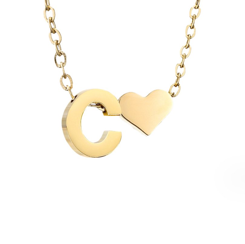 Collana con iniziale senza tempo e ciondolo a cuore
