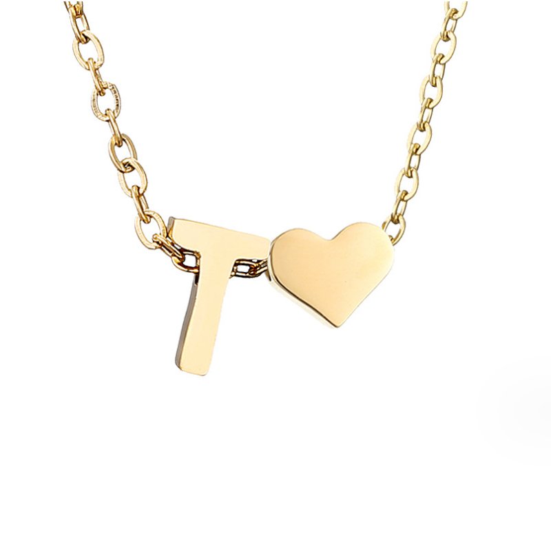 Collana con iniziale senza tempo e ciondolo a cuore