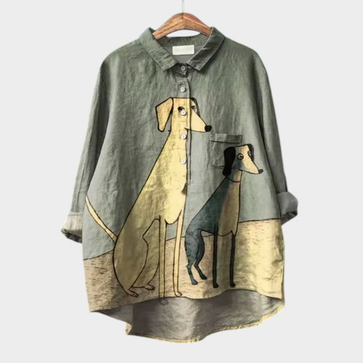 Palmira™ | Zeitlose Leinenbluse mit Print