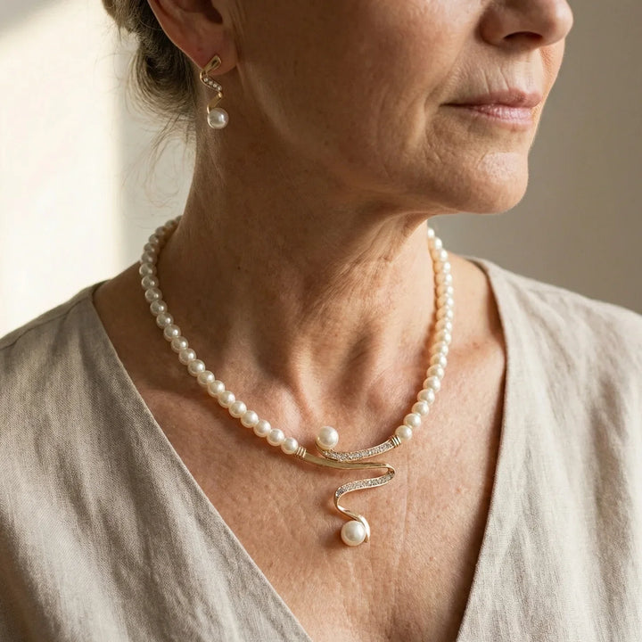 Élégante parure de bijoux avec perles