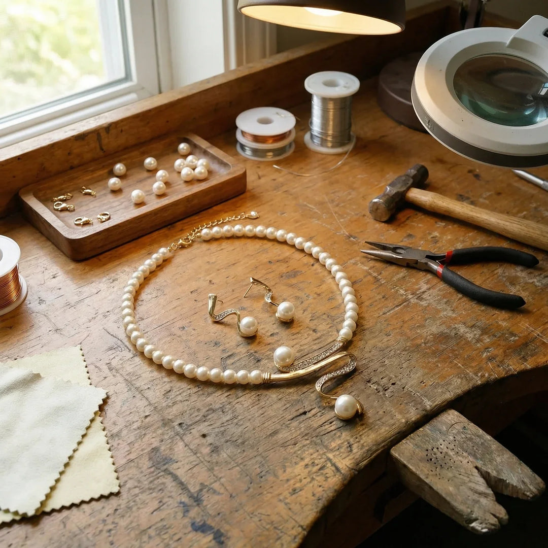Élégante parure de bijoux avec perles