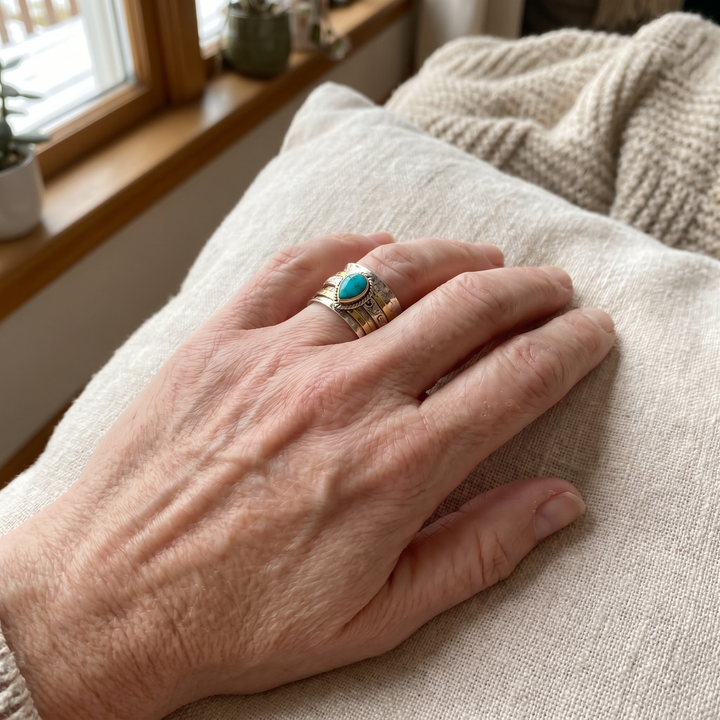 Azzurra™ - Bague statement avec turquoise ovale