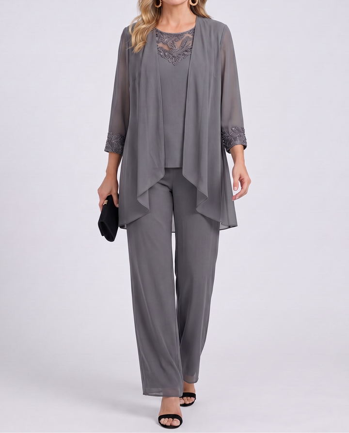 Eleanor™ | Fließende Jacke & Weite Hose Set