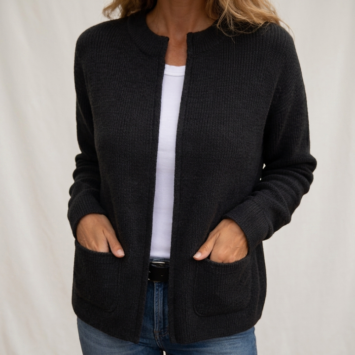 Monika - Cardigan in maglia morbida con zip frontale