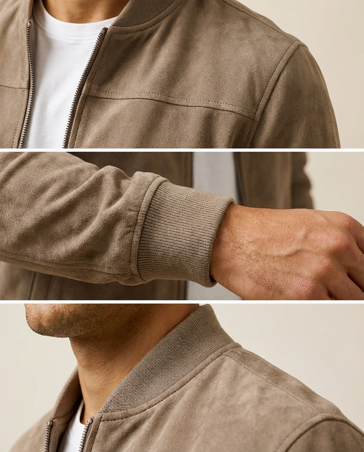 Giacca bomber Adrian I in camoscio premium