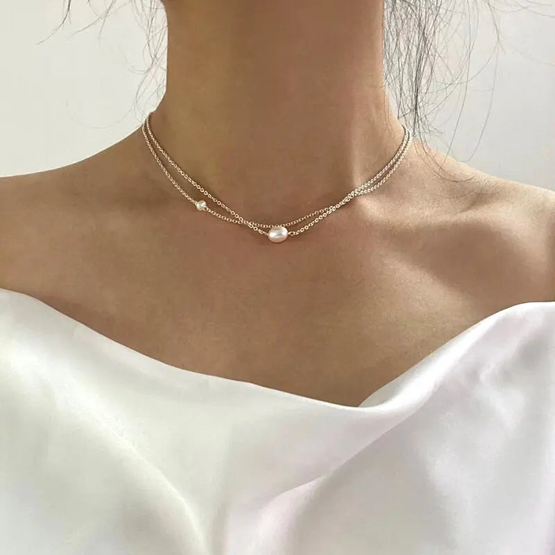 Classica collana di perle d'acqua dolce