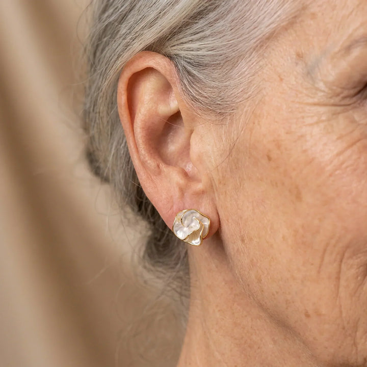 Boucles d'oreilles fleurs en perles