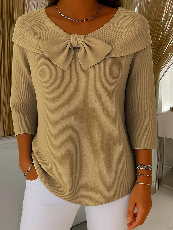 Trinidad | Maglione con fiocco e scollo rotondo