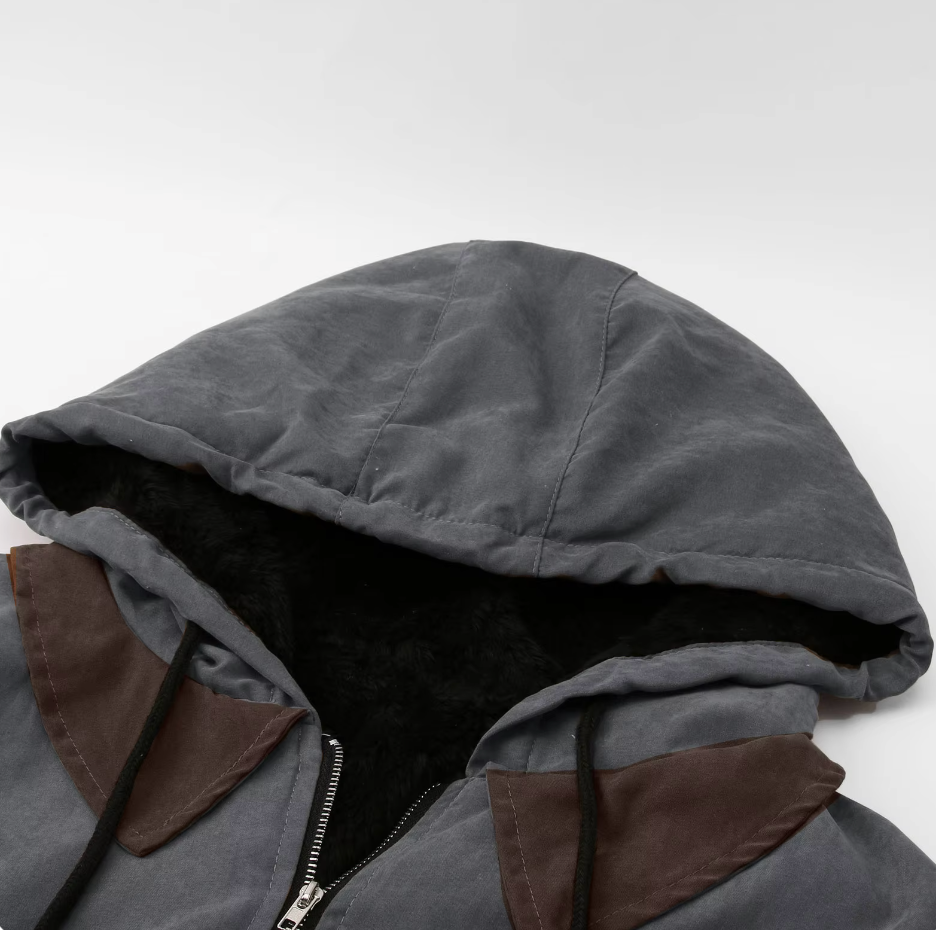 Isak™ | Warme Fleecegefütterte Kapuzen Vintage Jacke