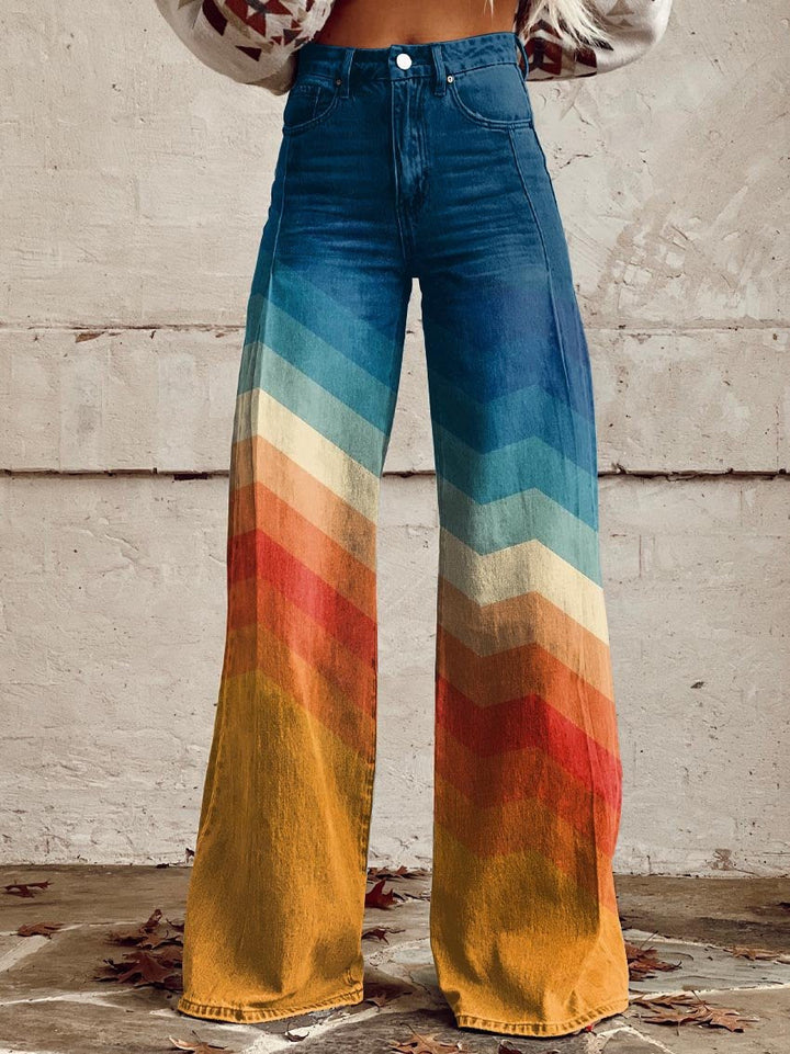 Léa - Elegante Retro-Zickzack-Hosen