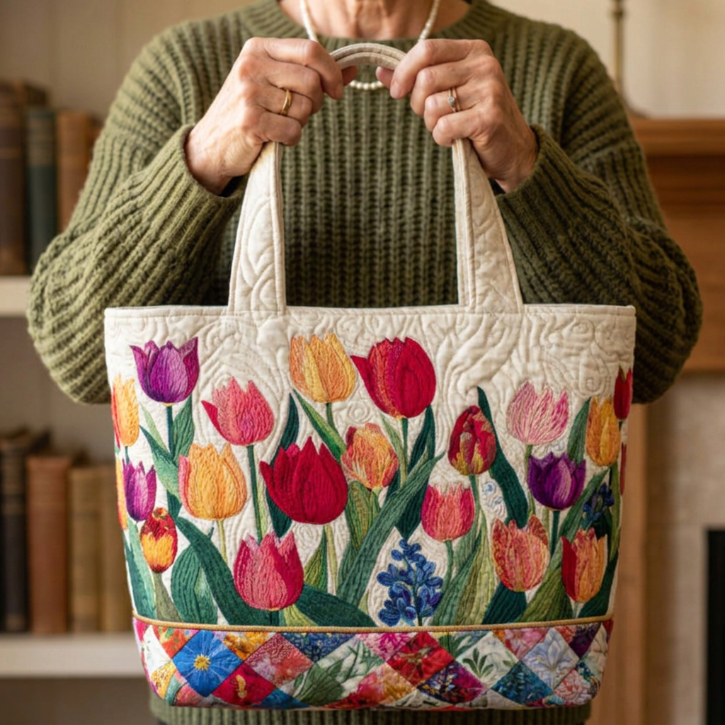 Sylvia – Sac de transport rembourré avec tulipes