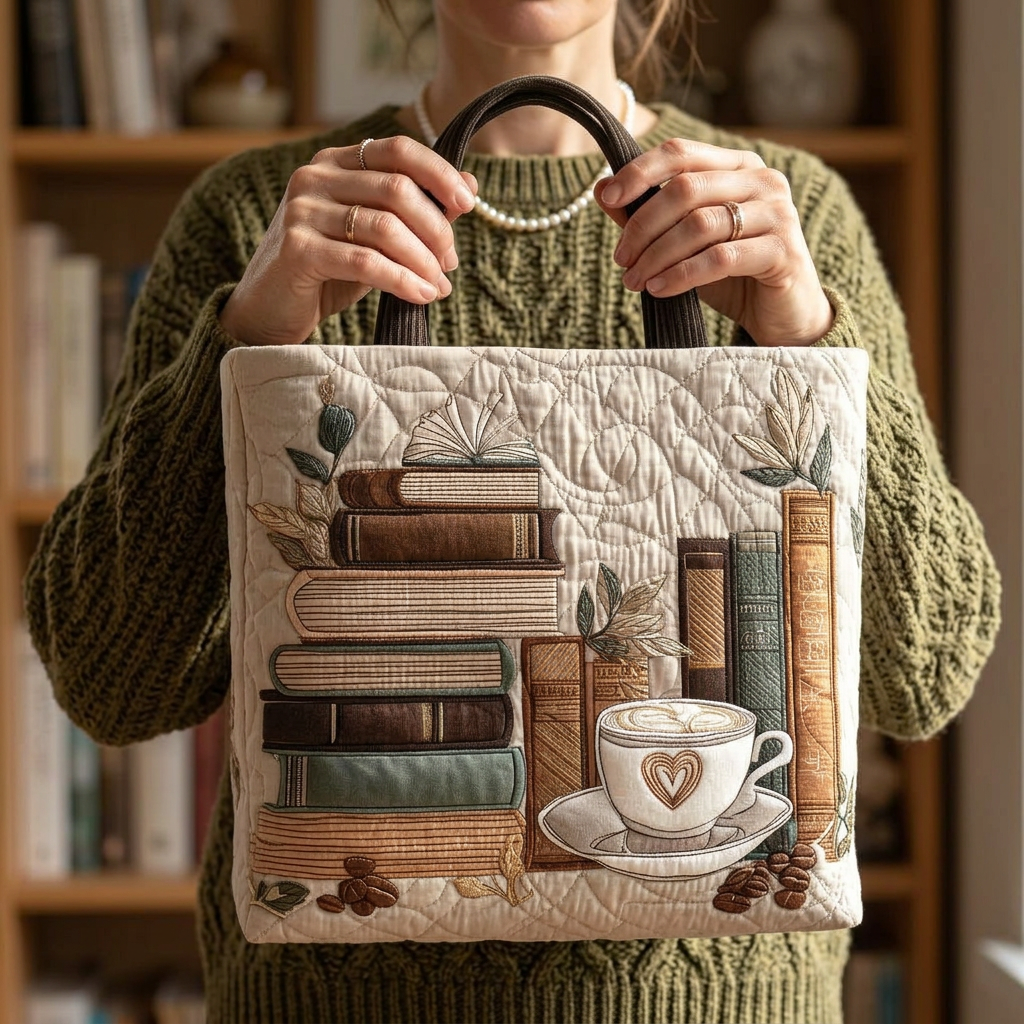 Margareta – Borsa imbottita con motivo a libri