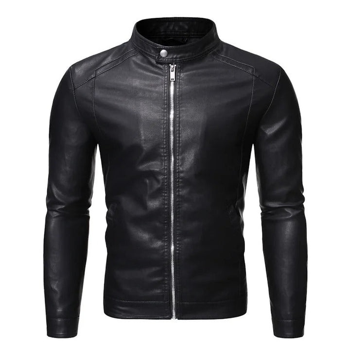 Lederjacke mit Stehkragen