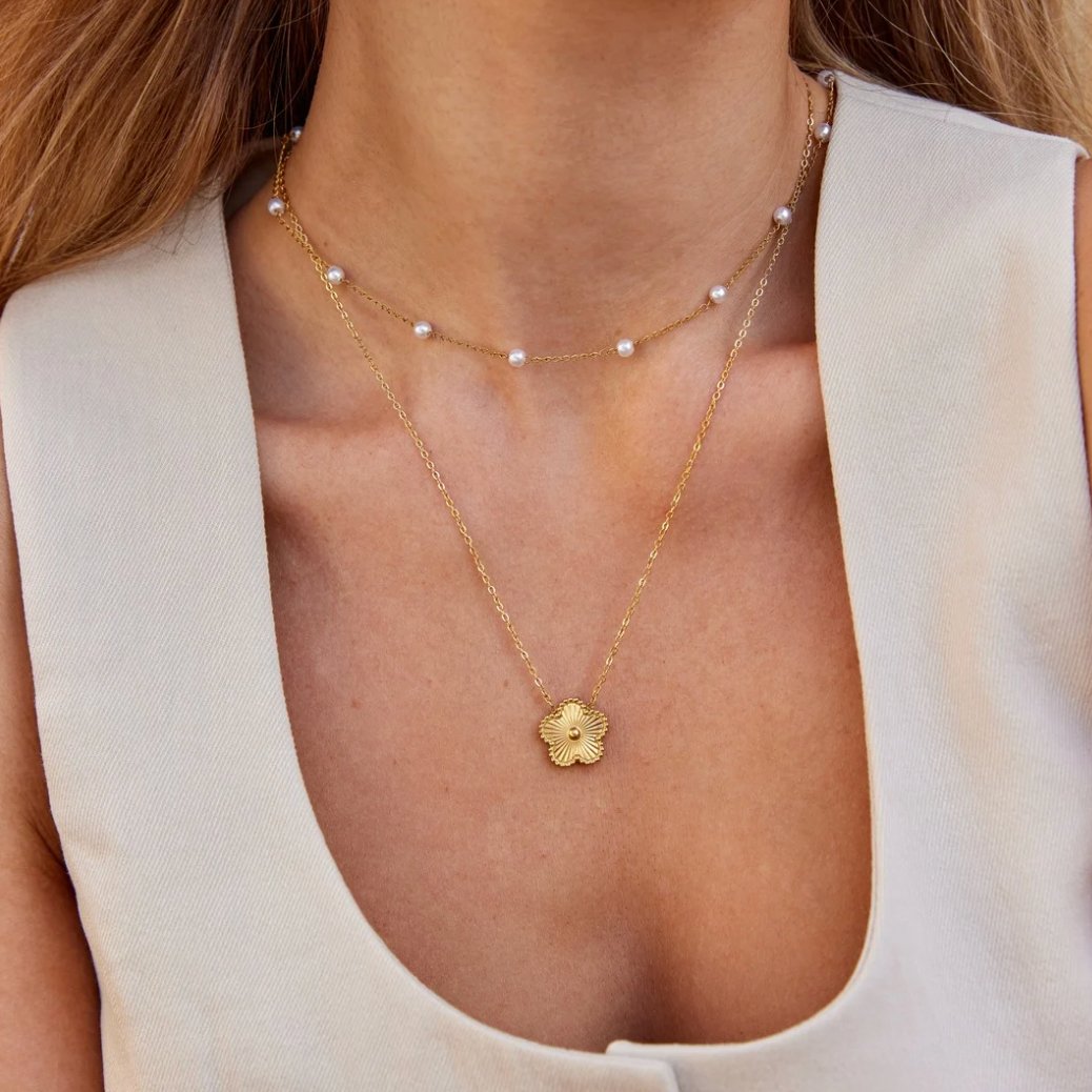Senza tempo collana di perle d'oro