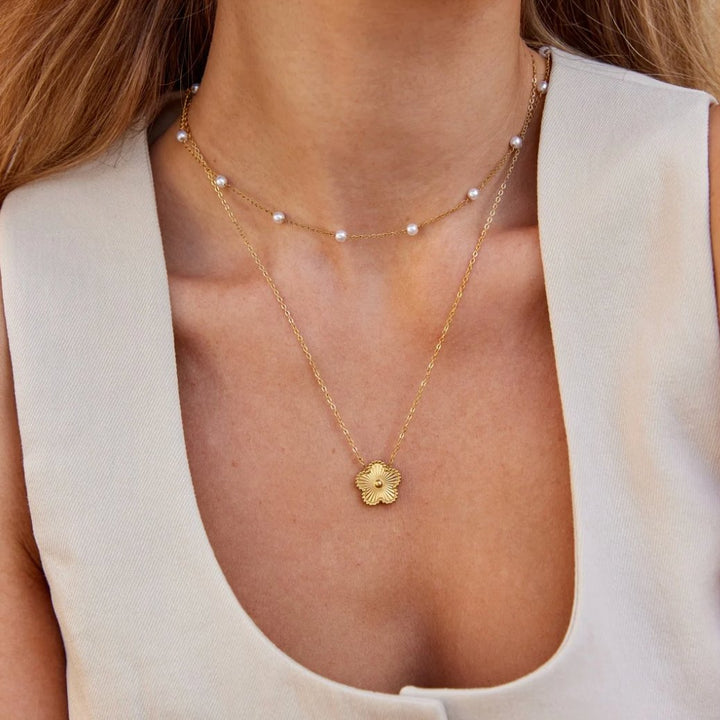 Senza tempo collana di perle d'oro