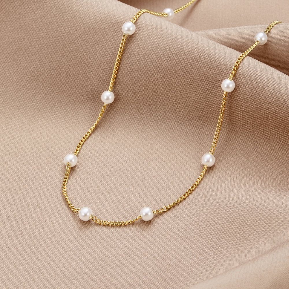 Senza tempo collana di perle d'oro