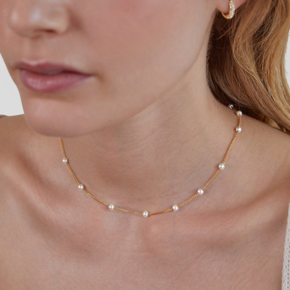 Senza tempo collana di perle d'oro