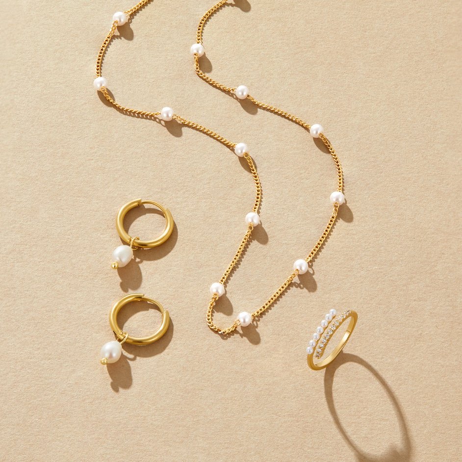 Senza tempo collana di perle d'oro