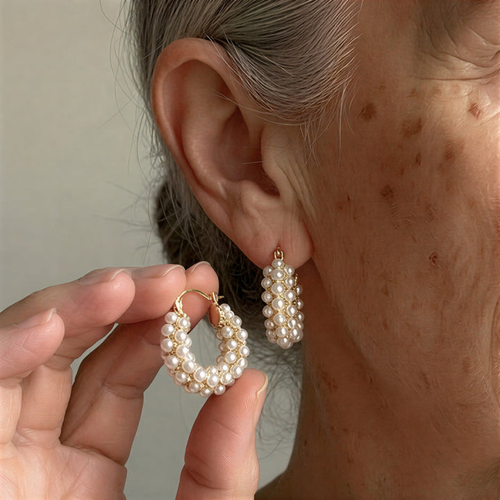 Orecchini con perle stratificate