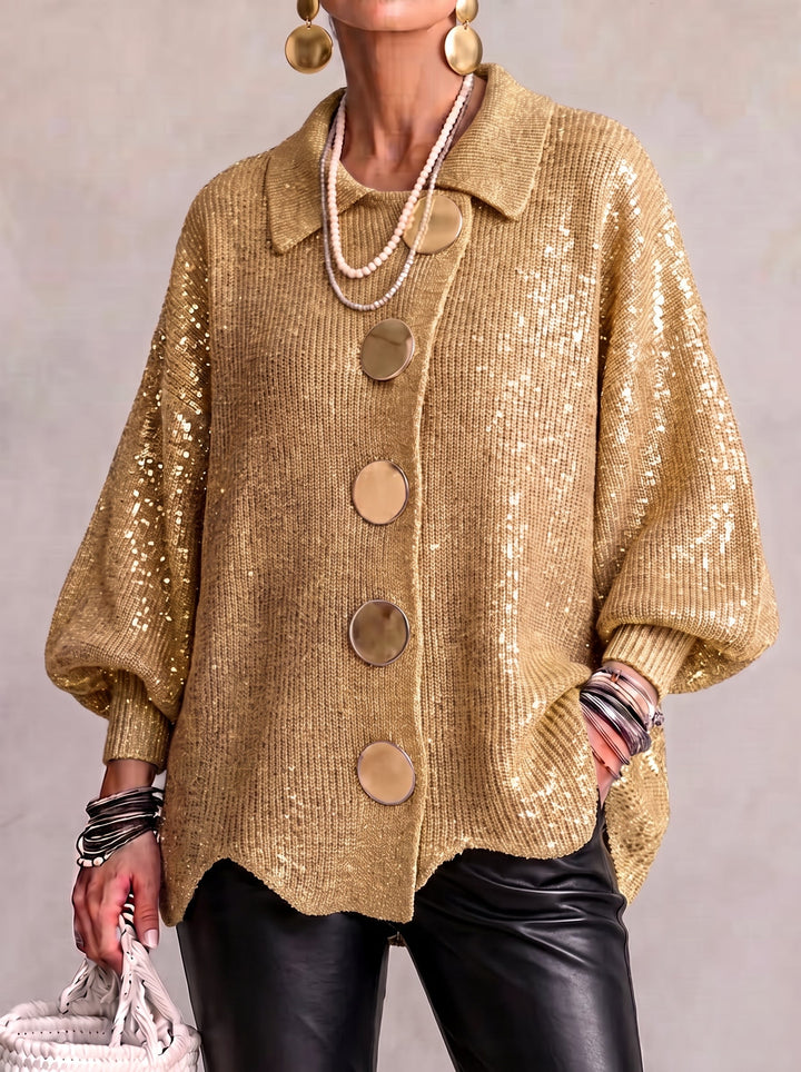Karina - Cardigan oversize con colletto e bottoni