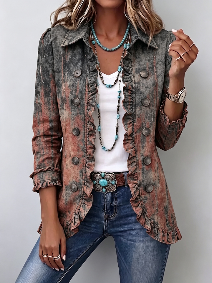 Benita | Veste de mi-saison texturée à volants