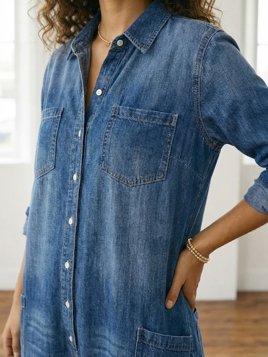 Diana | Combinaison vintage en jean délavé doux