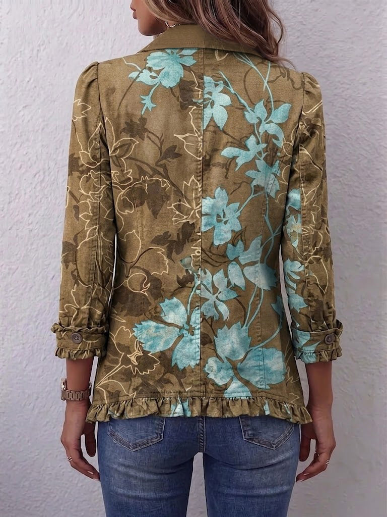 Santé | Veste fleurie délavée à volants