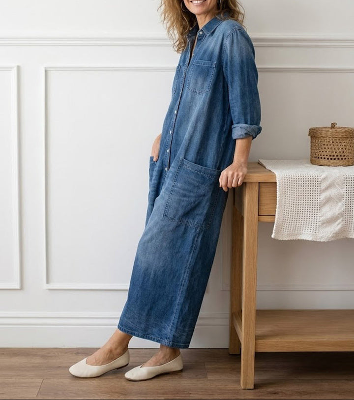 Diana | Combinaison vintage en jean délavé doux