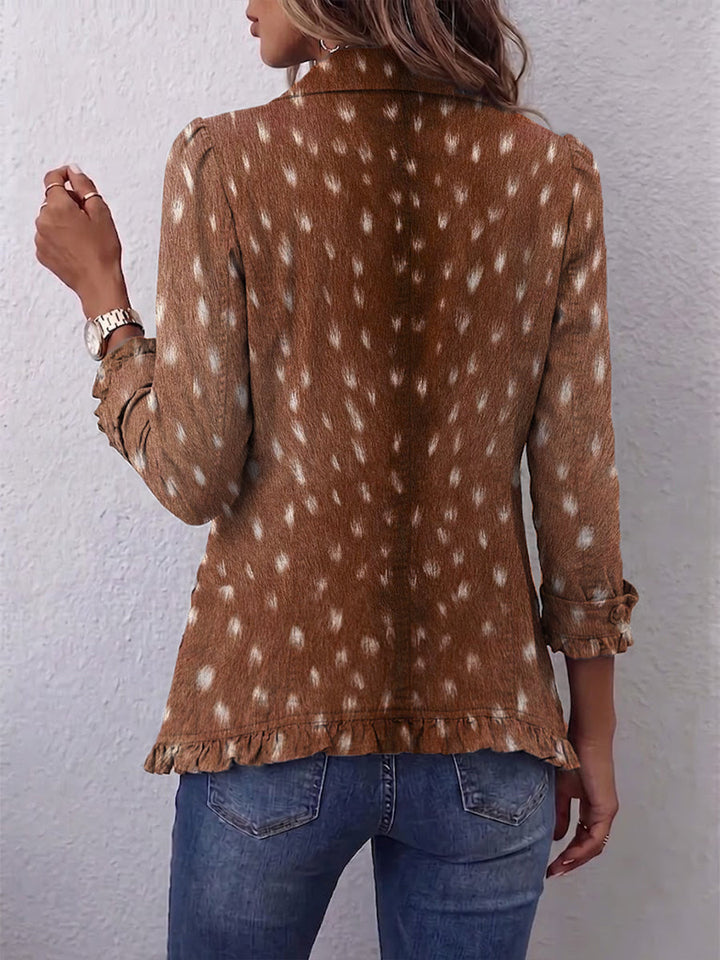 Nicolasa | Veste à motif animalier avec volants