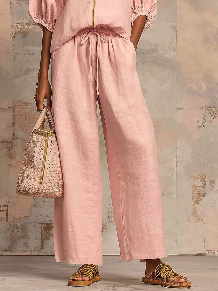Alba | Ensemble deux pièces : Chemisier décontracté et pantalon large
