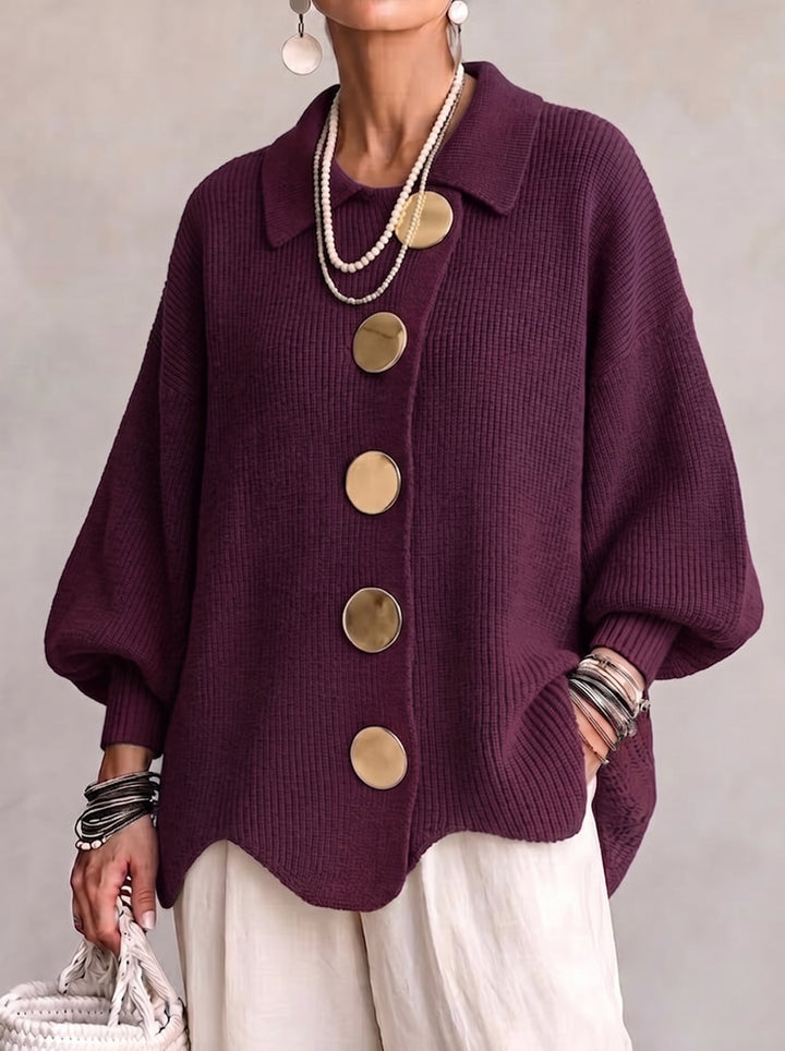 Karina - Cardigan oversize con colletto e bottoni