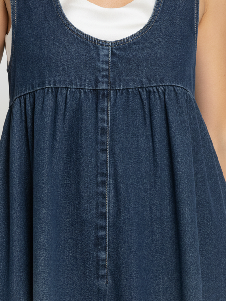 Karen | Vestito lungo in denim vintage con un morbido tocco di cotone