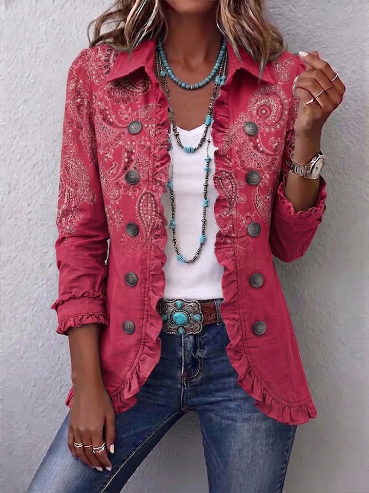 Adoración | Rosa Kaschmirjacke mit Rüschen
