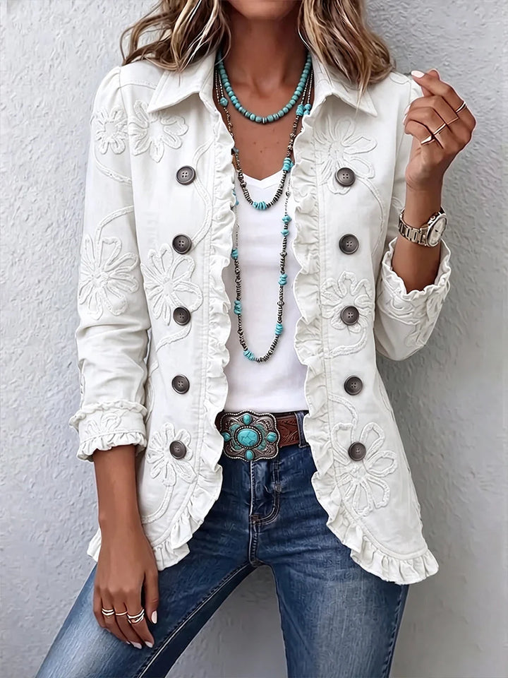 Hannah | Bestickte Jacke mit Volants