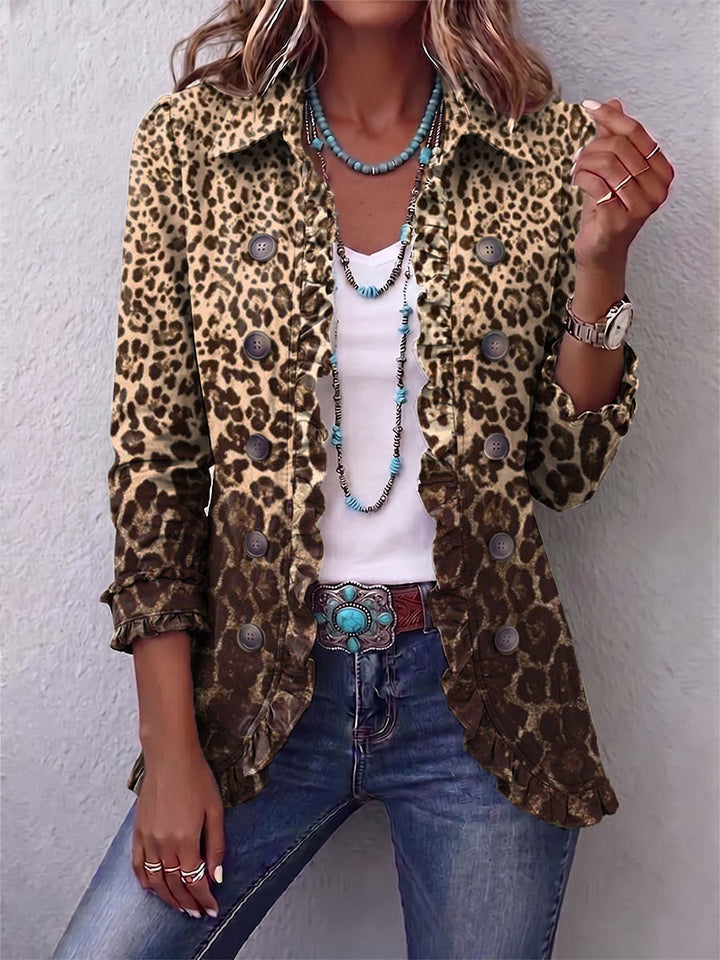 Nazaret | Giacca leopardata con volant