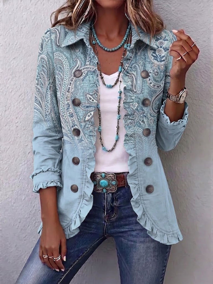 Remedios | Veste vintage en cachemire à volants