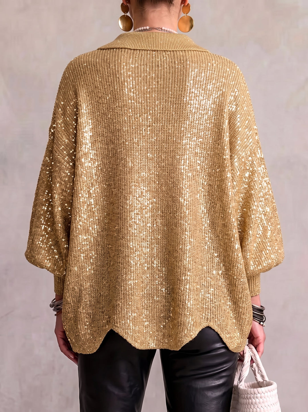 Karina - Cardigan oversize con colletto e bottoni