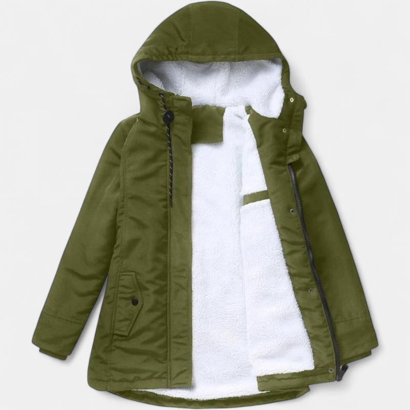 AMINA | Grosse veste d'hiver à capuche avec intérieur matelassé pour une chaleur hivernale