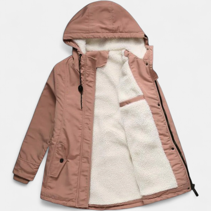 AMINA | Grosse veste d'hiver à capuche avec intérieur matelassé pour une chaleur hivernale