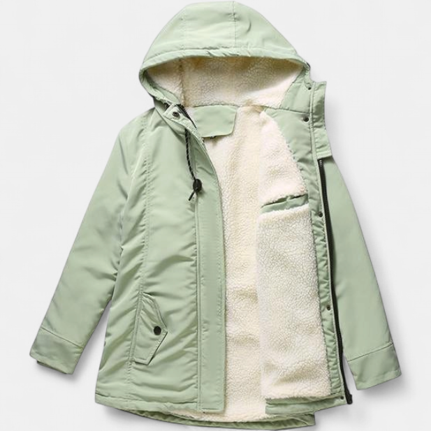 AMINA | Grosse veste d'hiver à capuche avec intérieur matelassé pour une chaleur hivernale