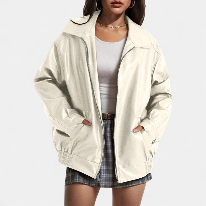 KENDRA | Veste de moto oversize pour femme en similicuir suédé