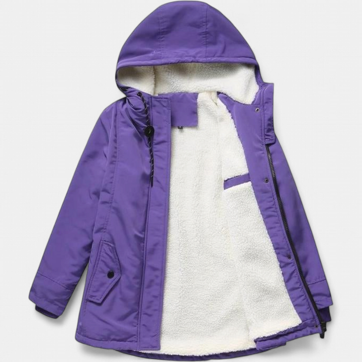 AMINA | Grosse veste d'hiver à capuche avec intérieur matelassé pour une chaleur hivernale