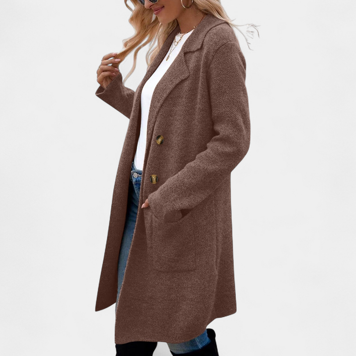 ZAHEKA | Robe midi décontractée à manches longues