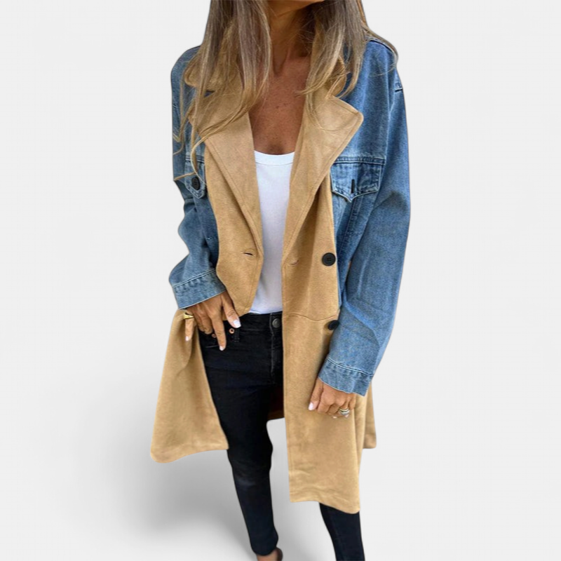 ELORA | Trench in denim bicolore