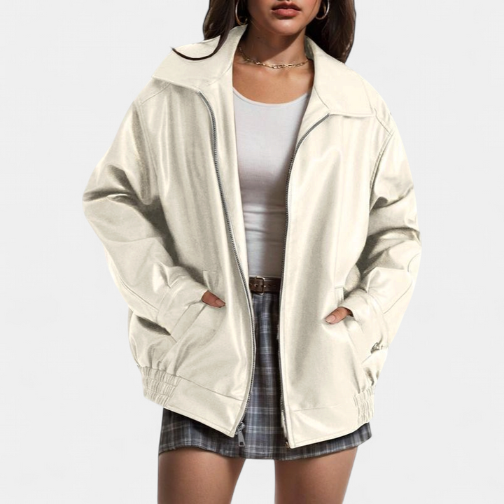 KENDRA | Veste de motard oversize pour femme en daim synthétique