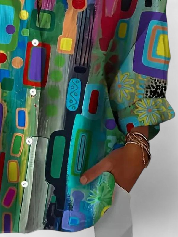 Rose™ | Blouse à motifs géométriques élégants