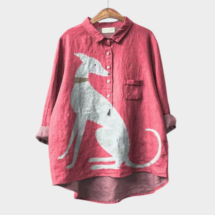 Palmira™ | Zeitlose Leinenbluse mit Print