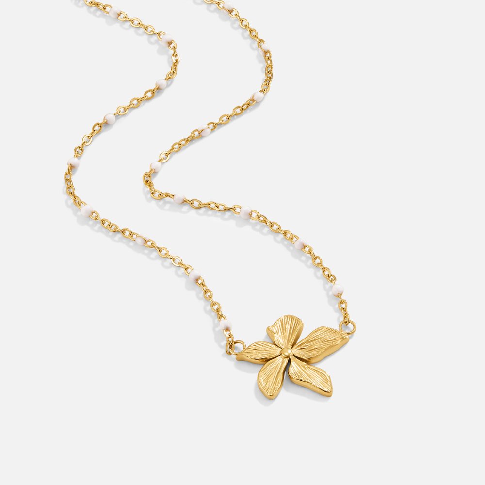 Elegantes Collier mit Goldblume